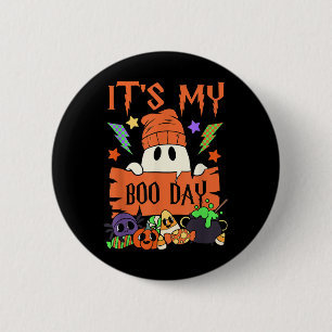 Min Boo Day Booday Kids Cute Ghost Birthday Gho Knapp