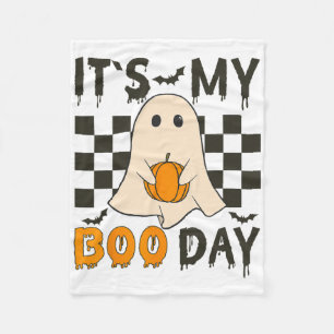 Min Boo Day Cute Halloween Birthday Funny Ghost Fleecefilt