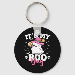 Min Boo Day Cute Halloween Birthday Ghost Boy Girl Nyckelring