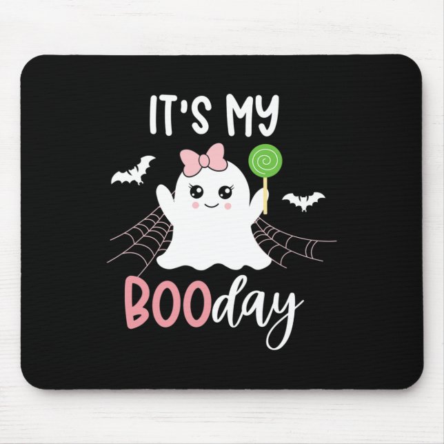 Min Boo Day Cute Halloween Birthday Ghost-Rosa Musmatta (Framsidan)