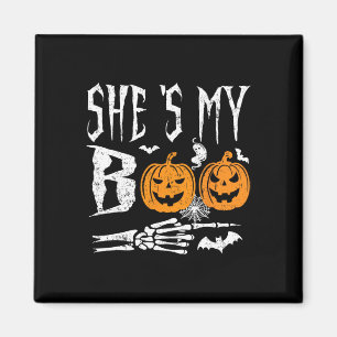 Min Boo Skeleton Hand Pumpkin Halloween Match Magnet