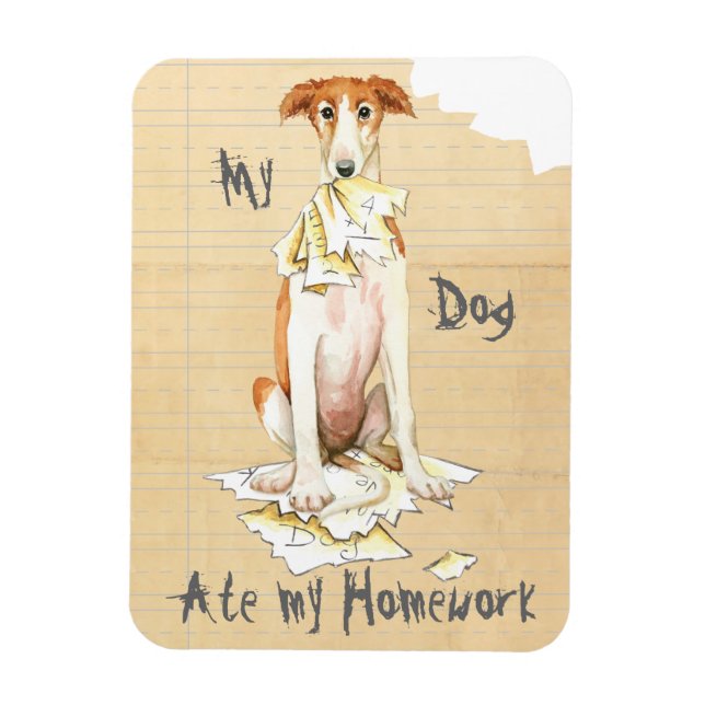 Min Borzoi Ate Min hemläxa Magnet (Vertikal)