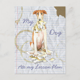 Min Borzoi Ate Min lärlingsplan Vykort