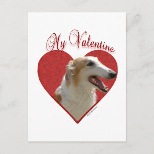Min Borzoi Valentine Helg Vykort