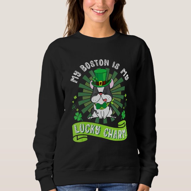 Min Boston Terrier Hund är min Lucky Charm Patrick T Shirt (Framsida)