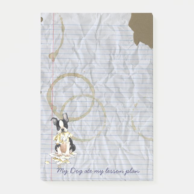 Min Boston Terrieråt som min kurs planerar Post-it Block (Framsida)