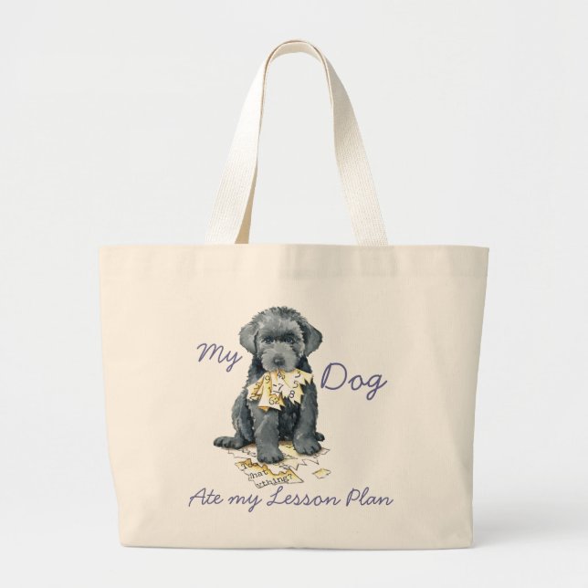 Min Bouvier Ate min Lesson Plan Large Tote Bag Jumbo Tygkasse (Framsidan)