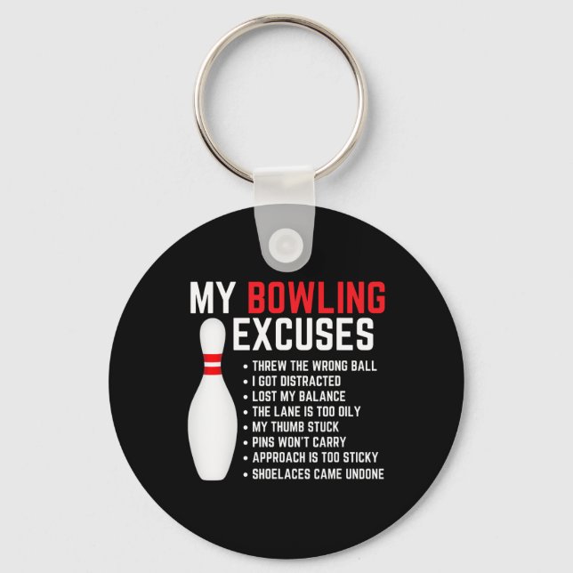 Min Bowling ExcusBowlareare Funny Bowling Women Ma Nyckelring (Framsida)