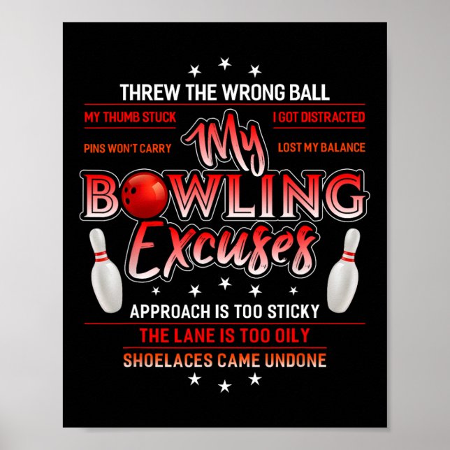 Min Bowling ExcusFunny Bowling Poster (Framsidan)