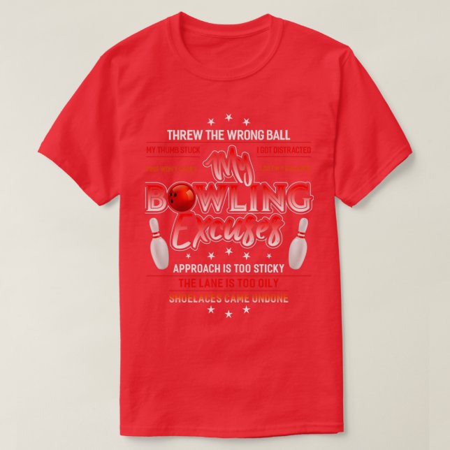 Min Bowling ExcusFunny Bowling T Shirt (Design framsida)