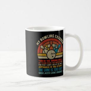 Min Bowling ExcusRetro Vintage Funny Bowlareare Bo Kaffemugg