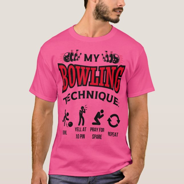 Min Bowling Technique Bowl-gula vid 10 stift Bowla T Shirt (Framsida)