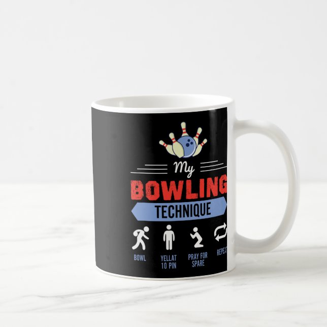 Min Bowling Technique Bowling Bowlareare Gift Kaffemugg (Höger)
