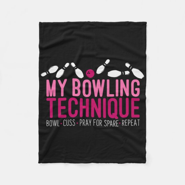 Min Bowling Technique - Lustigt Bowlareare Fleecefilt (Framsidan)