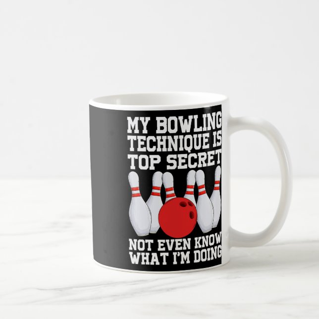 Min Bowling-teknik är hemlig, klyvbar Kaffemugg (Höger)