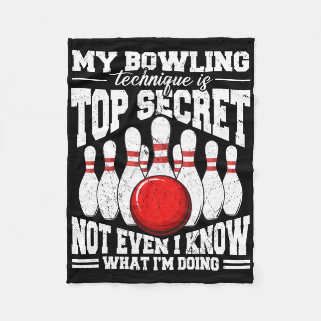 Min Bowling-teknik är topphemlig, klyvning B Fleecefilt (Framsidan)