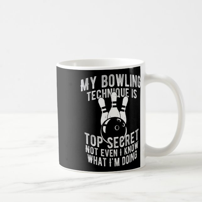 Min Bowling-teknik är topphemlig, klyvning B Kaffemugg (Höger)