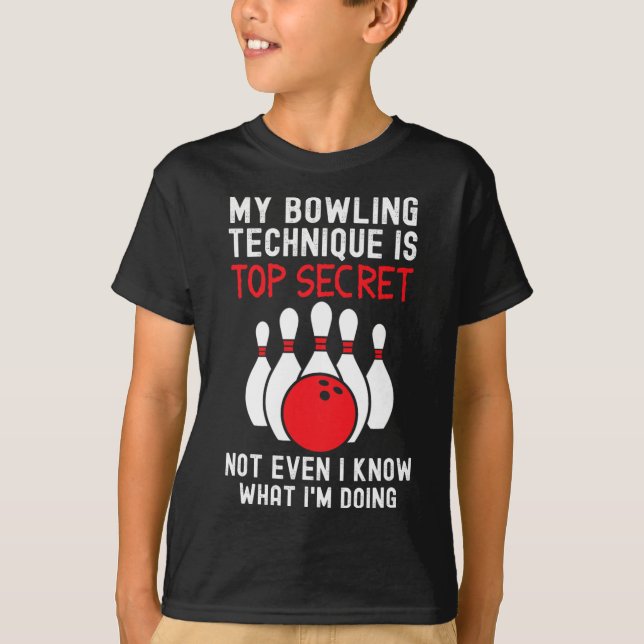 Min Bowling-teknik är topphemlig, klyvning B T Shirt (Framsida)