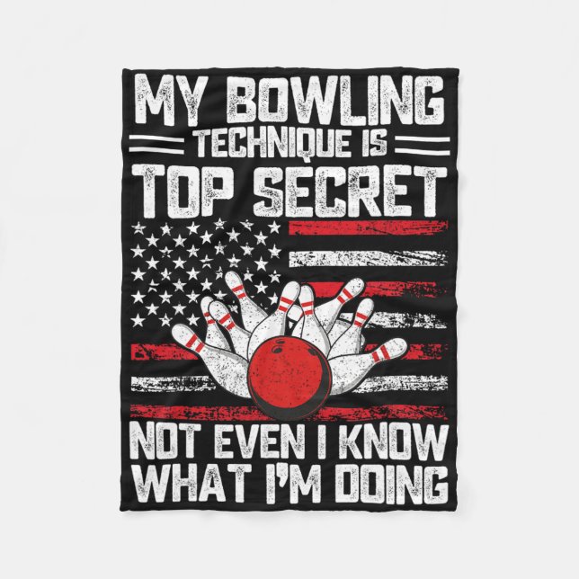 Min Bowling-teknik är topphemlig, snålsparv 1 Fleecefilt (Framsidan)