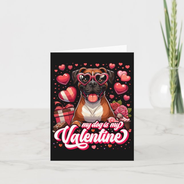 Min Boxer är min valentin-tröja Hundälskare Outfit Kort (Framsida)