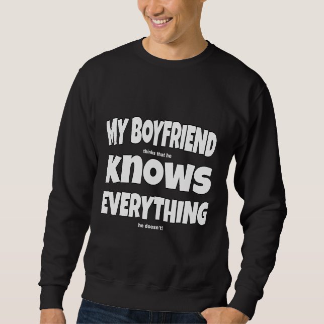 Min Boykompis känner till allt Slogan Boykompis Lång Ärmad Tröja (Framsida)