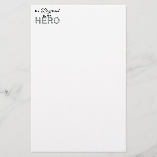 Min Boyvän är min Hero Digital Camouflage Brevpapper (Framsida)