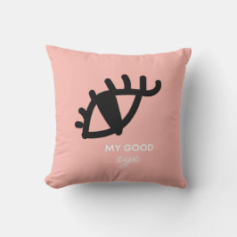 Min Bra Öga Rosa/Black Pillow Kudde