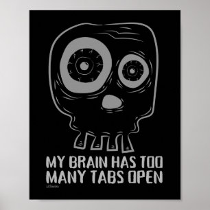 MIN BRAIN HAR ALLTFÖR MÅNGA TABS ÖPPNA Lustiga Poster