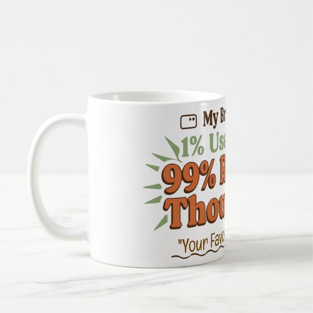 Min Brain Tabs Retro Kaffemugg  (Vänster)