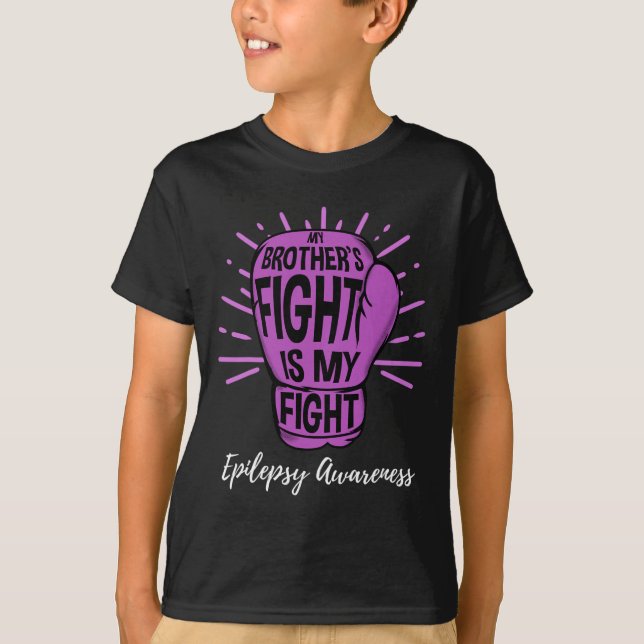 Min bröder kämpar mot min medvetenhet om epilepsi  t shirt (Framsida)