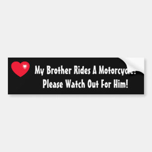 Min broder rider en motorcykel! Klocka för honom Bildekal