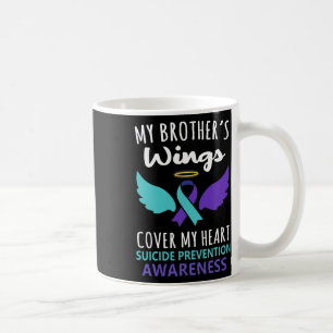 Min broders Vingar täcker hjärtsuicide Awareness R Kaffemugg