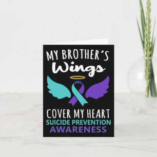 Min broders Vingar täcker hjärtsuicide Awareness R Kort