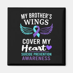 Min broders Vingar täcker hjärtsuicide Awareness R Magnet