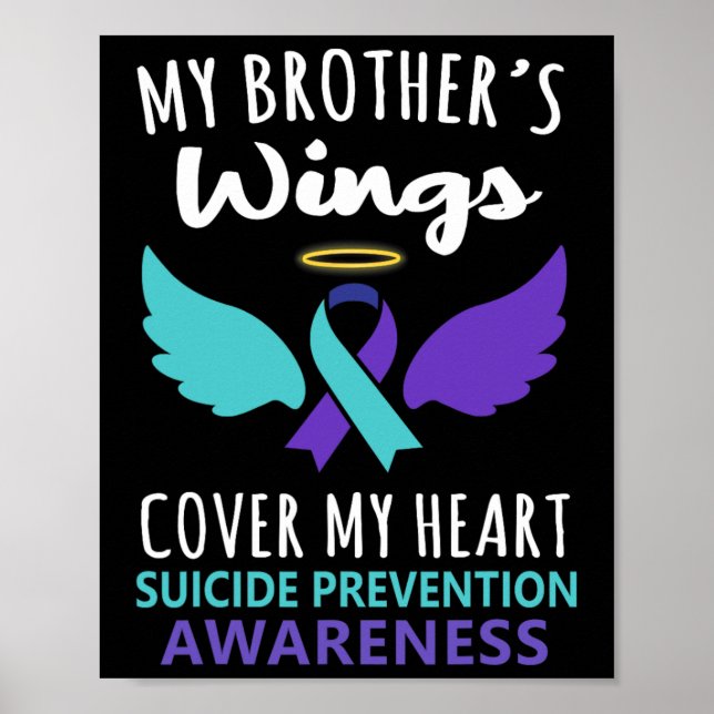 Min broders Vingar täcker hjärtsuicide Awareness R Poster (Framsidan)