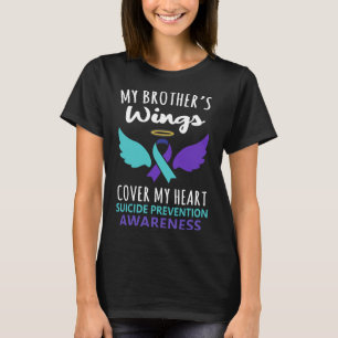 Min broders Vingar täcker hjärtsuicide Awareness R T Shirt