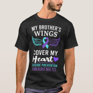 Min broders Vingar täcker hjärtsuicide Awareness R T Shirt