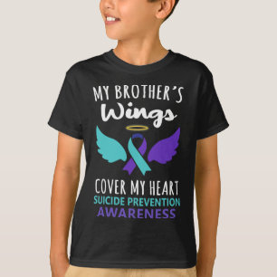 Min broders Vingar täcker hjärtsuicide Awareness R T Shirt