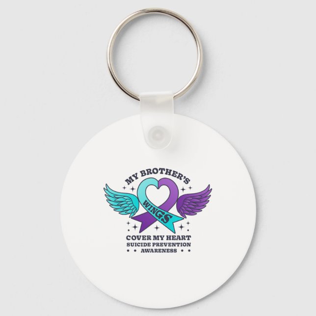 Min bröders Vingar täcker mitt hjärtstillestånd Pr Nyckelring (Framsida)