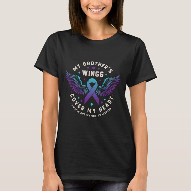 Min bröders Vingar täcker mitt hjärtstillestånd Pr T Shirt (Framsida)