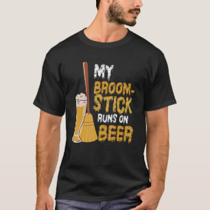 Min Broomstick Springa på Beer Halloween Witchery T Shirt