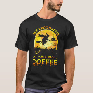 Min Broomstick Springa på kaffe Halloween-kaffegåf T Shirt