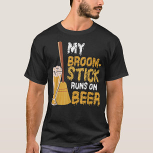 Min Broomstick-Springa på öl - roligt Halloween Wi T Shirt