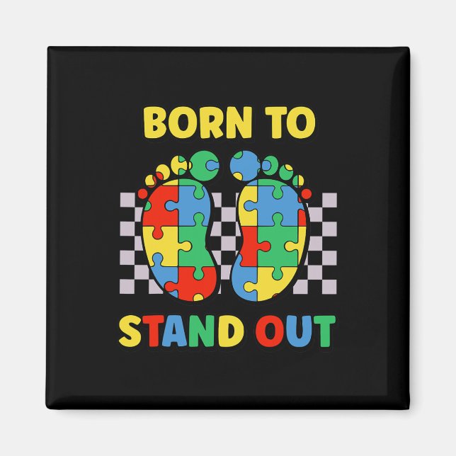 Min bror är Au-some Autism Awareness Autistic Li Magnet (Framsidan)