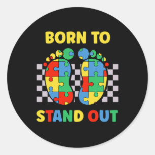 Min bror är Au-some Autism Awareness Autistic Li Runt Klistermärke