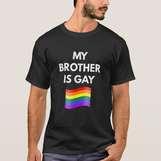 Min bror är Gay t shirt Gay HBT-Pride (Framsida)