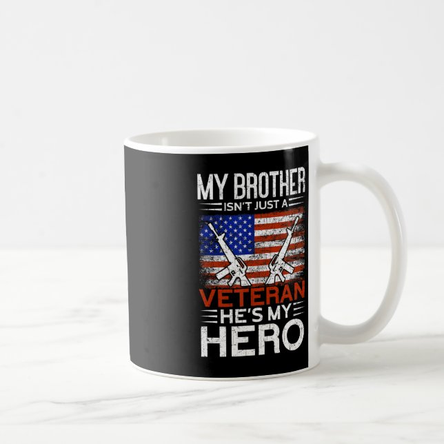 Min bror är min Hero Proud American Veteran Brot Kaffemugg (Höger)