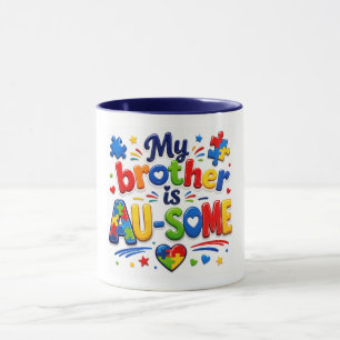 Min bror är SU-VERK Lig Autism Medvetenhet Mugg