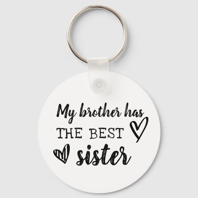 Min bror har den bästa syster, gulliga hjärtklappn nyckelring (Framsida)