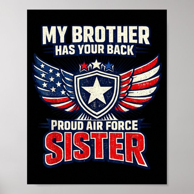 Min bror har din rygg stolt flygvapen syster Min Poster (Framsidan)